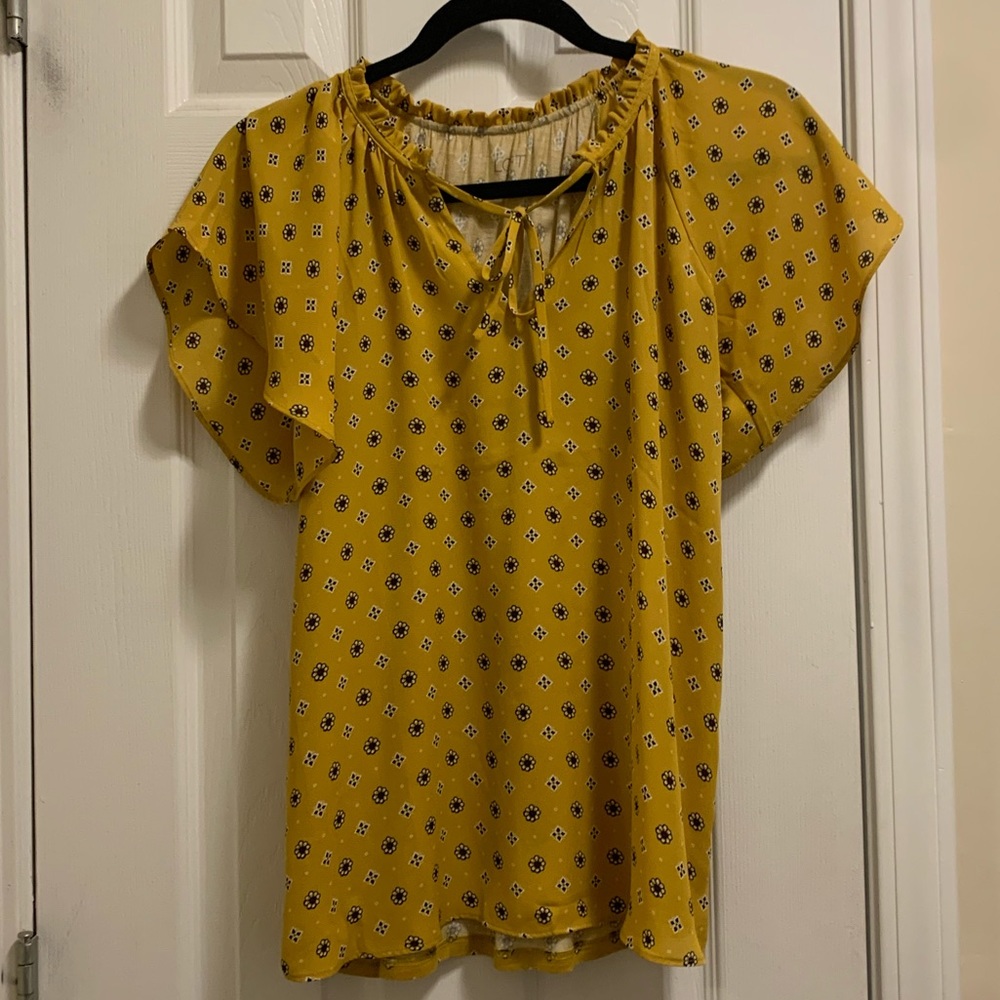 LOFT Mustard Yellow Blouse